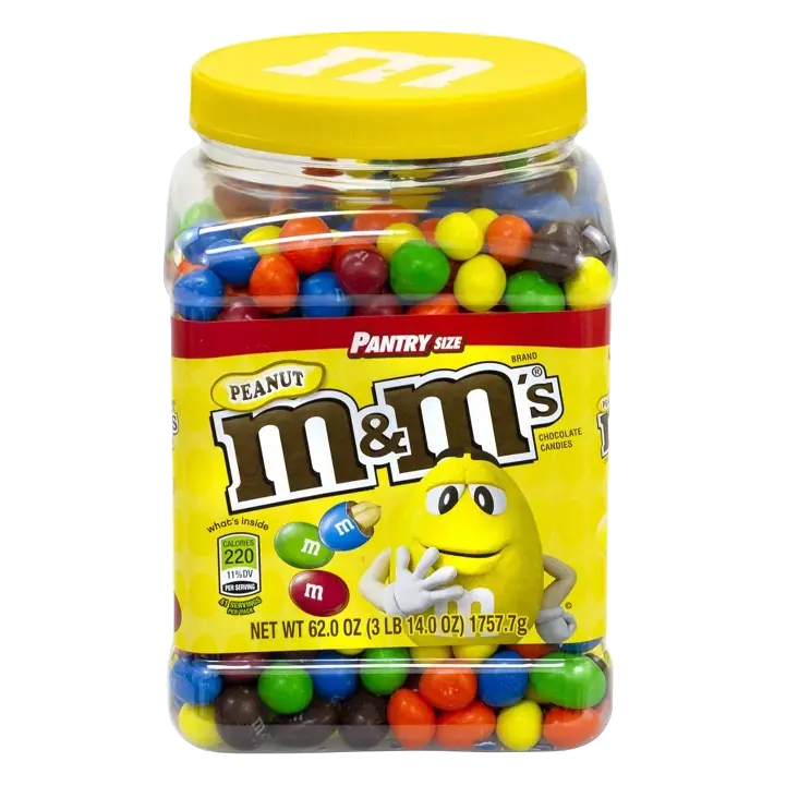 M&M'S Milk Chocolate Peanut Candies Jar, 62oz