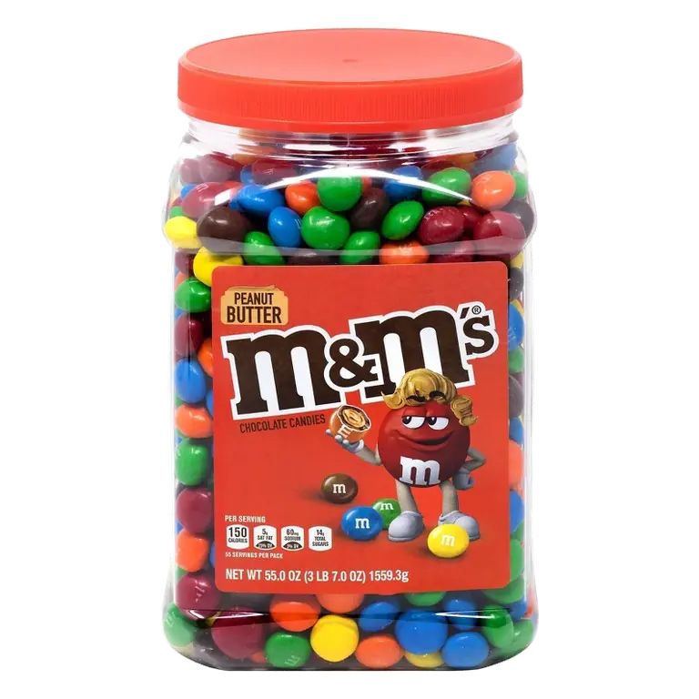 M&M's Peanut Butter Milk Chocolate Candy Jar, 55oz