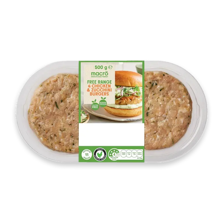 Free Range 4 Chicken & Zucchini Burgers