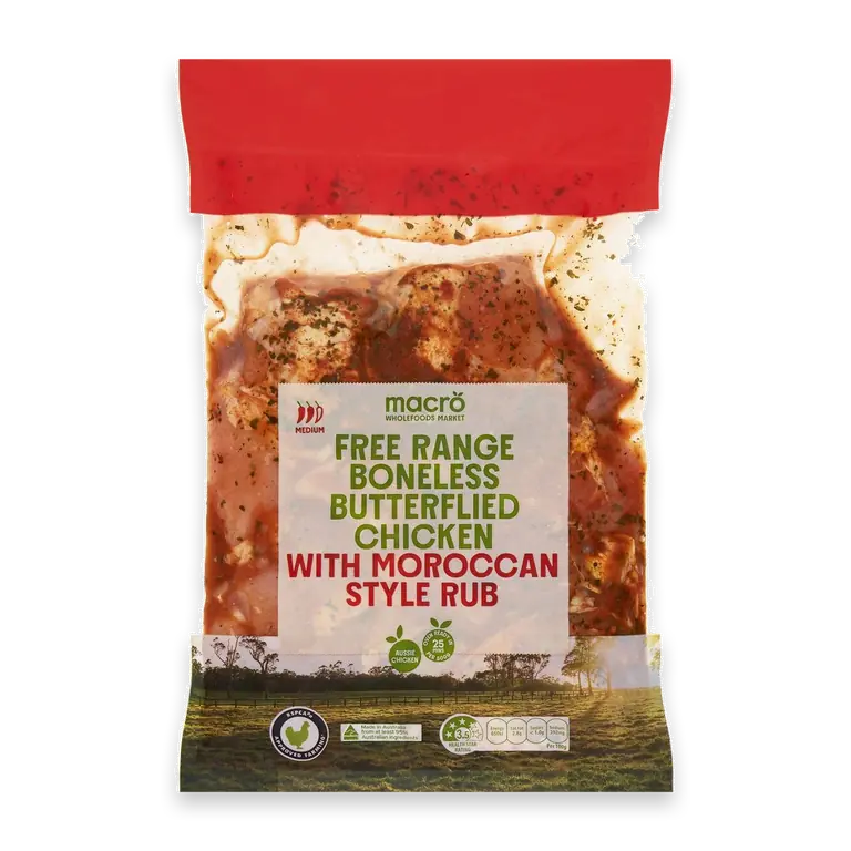 Free Range Chicken Boneless Butterflied Moroccan
