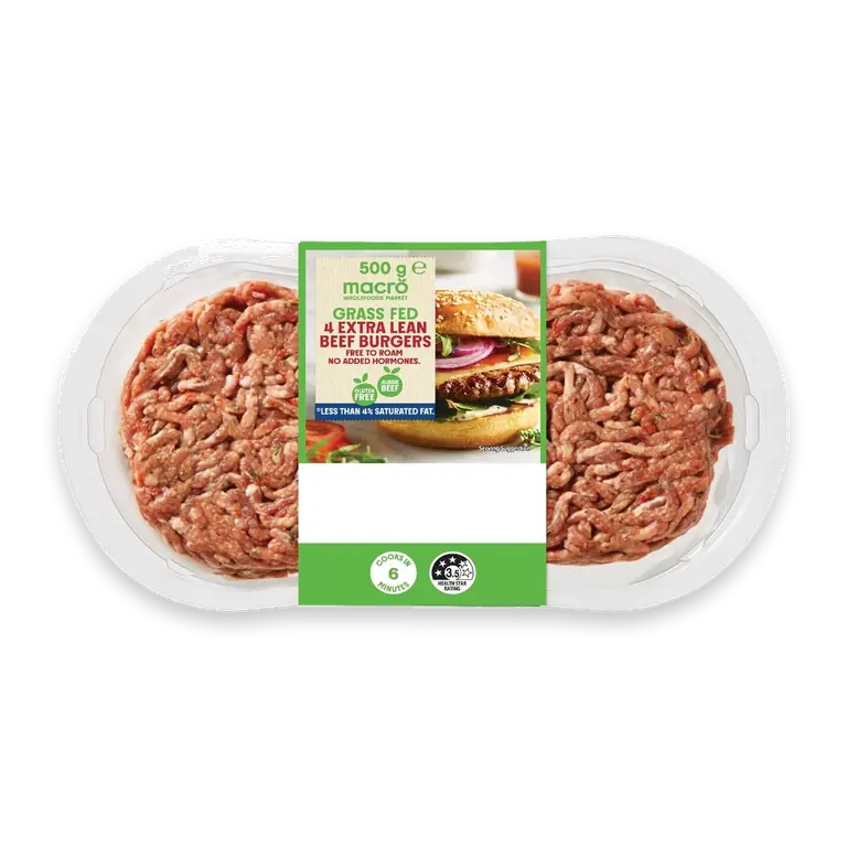 Grass Fed 4 Extra Lean Beef Burgers