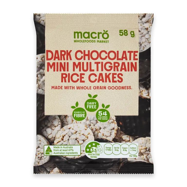 Mini Multigrain Rice Cakes Vegan Dark Chocolate