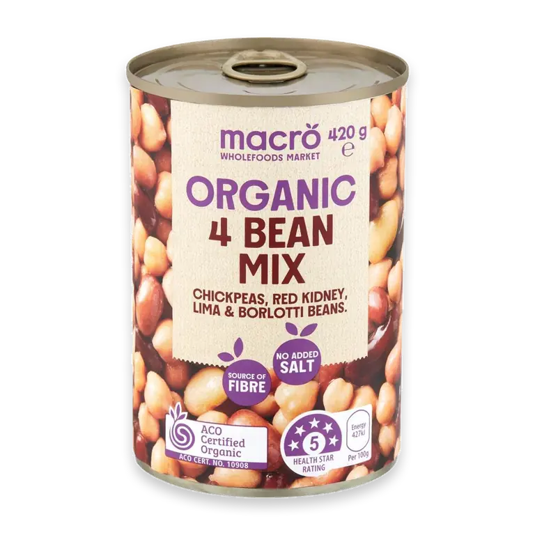 Organic 4 Bean Mix No Added Salt