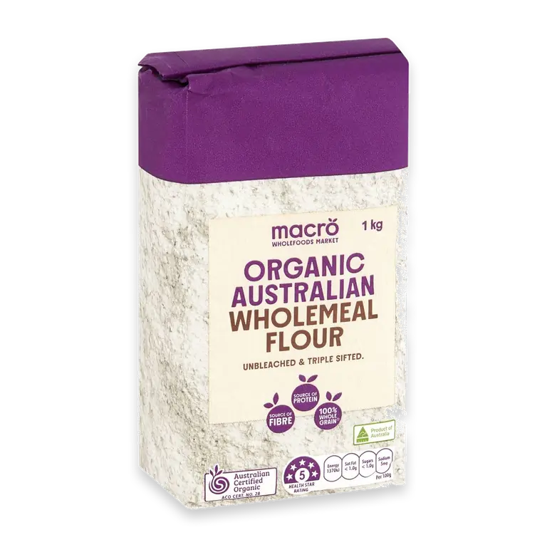 Organic Australian Wholemeal Plain Flour Unbleached