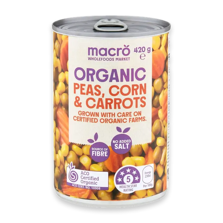 Organic Peas Corn & Carrots