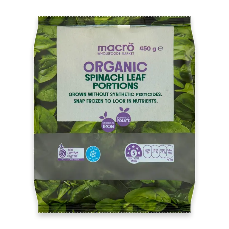 Organic Spinach Leaf Portions
