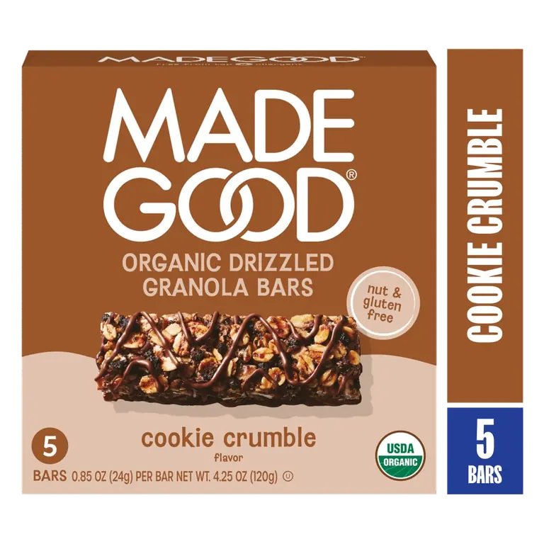 Chocolate Drizzled Cookie Crumble Granola Bars