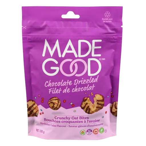 Crunchy Oat Bites Chocolate Drizzled Birthday Cake Flavour 100 g