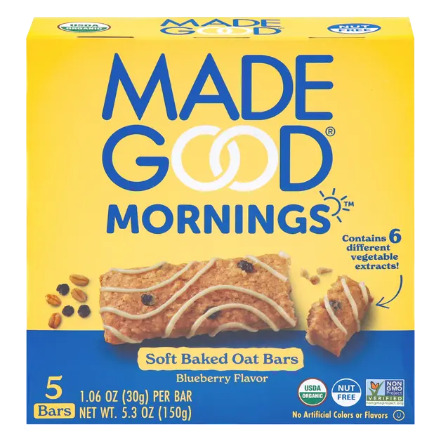 Mornings Organic Gluten Free Blueberry Oat Bars - 5 ct