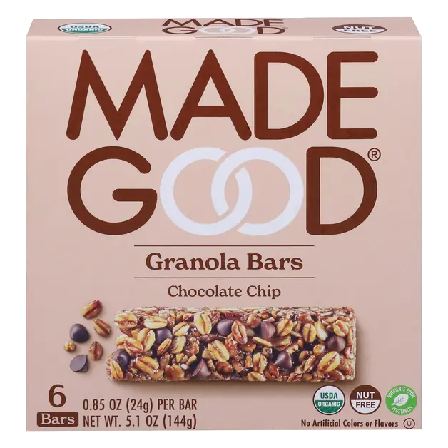 Organic Gluten & Nut Free Chocolate Chip Granola Bars - 6 ct