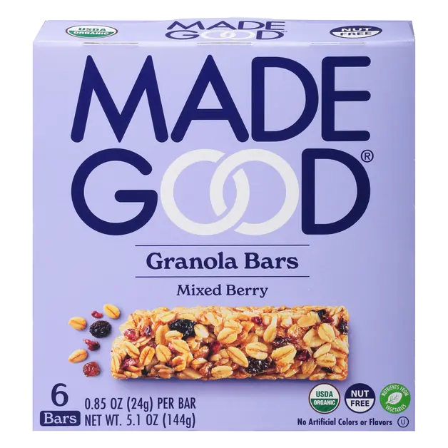 Organic Gluten & Nut Free Mixed Berry Granola Bars - 6 ct