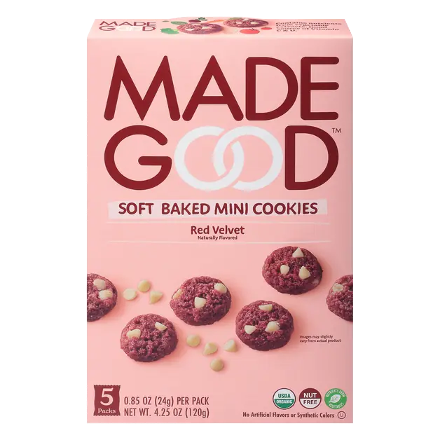 Organic Gluten & Nut Free Soft Mini Red Velvet Cookies - 5 ct