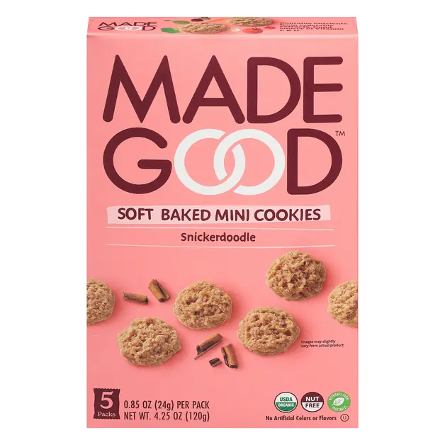 Organic Gluten & Nut Free Soft Mini Snickerdoodle Cookies - 5 ct