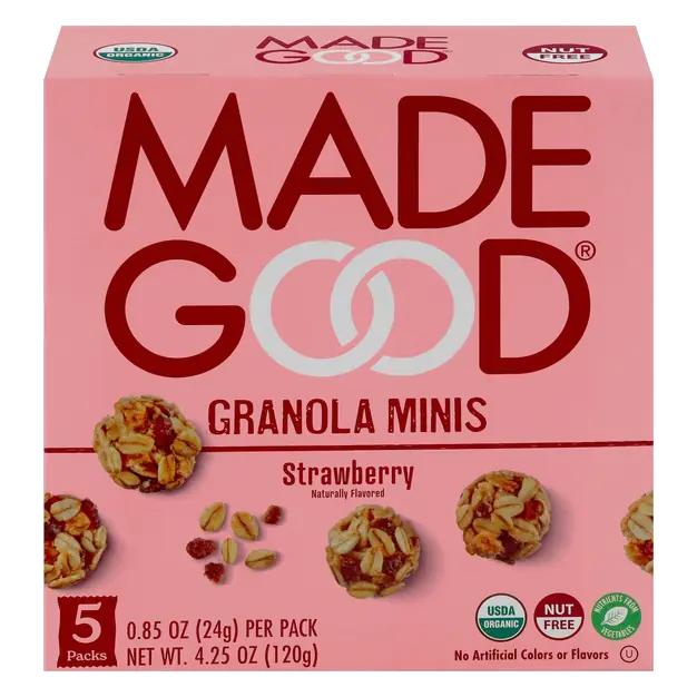 Organic Gluten & Nut Free Strawberry Granola Minis - 4 ct