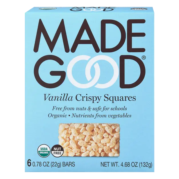Organic Gluten & Nut Free Vanilla Crispy Squares - 6 ct