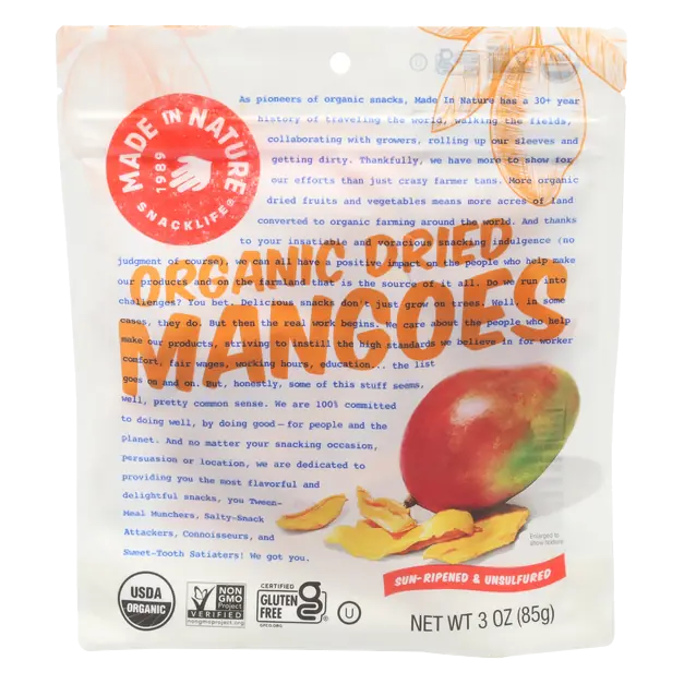 Organic Dried Fruit Mangoes