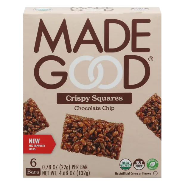 MadeGood Chocolate Chip Crispy Squares 6-0.78 oz Bars
