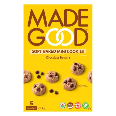 Made Good Organic Mini Cookies Soft Baked Chocolate Banana 5 x 24 g