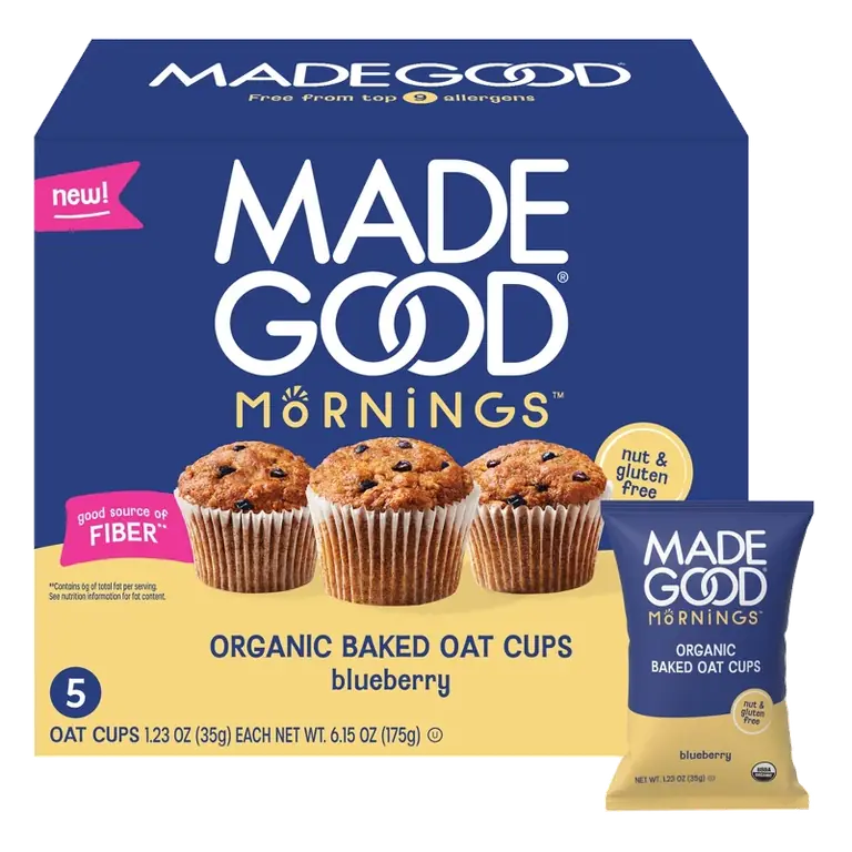 MadeGood Blueberry Snack Oat Cups, 6.15oz/5ct