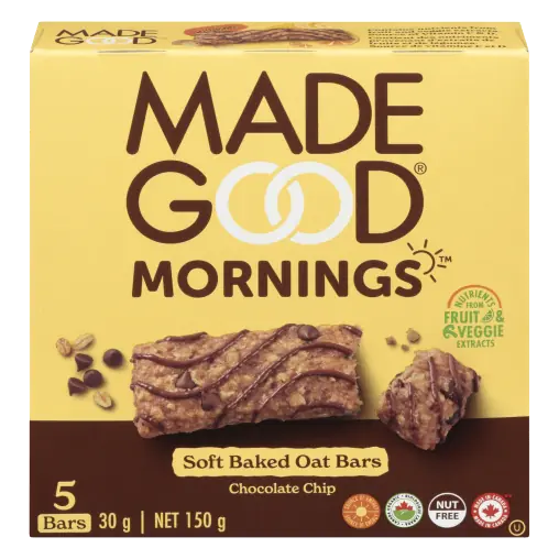 Mornings Oat Bars Soft Baked Chocolate Chip 5 Pack
