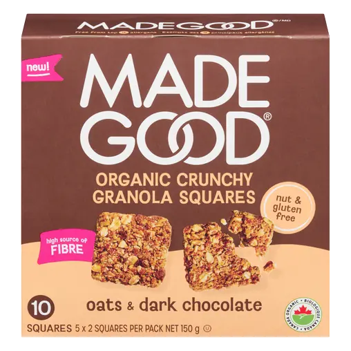 Organic Crunchy Squares Oats & Dark Chocolate 150 g