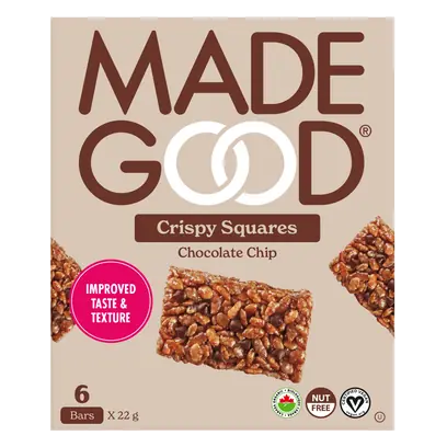 Organic Rice Crispy Squares Chocolate Chips 132 g