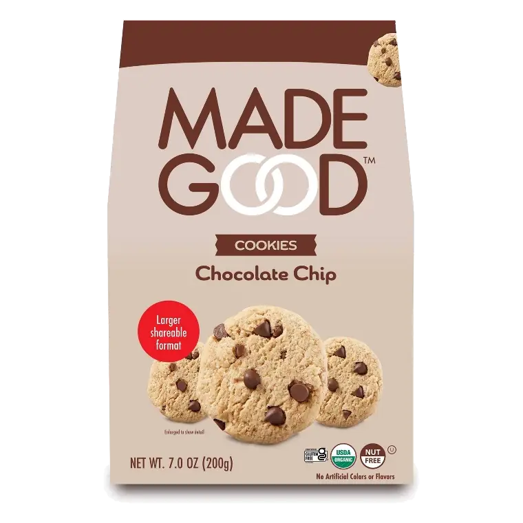 MadeGood Organic Vegan Gluten Free Chocolate Chip Cookies, 7oz