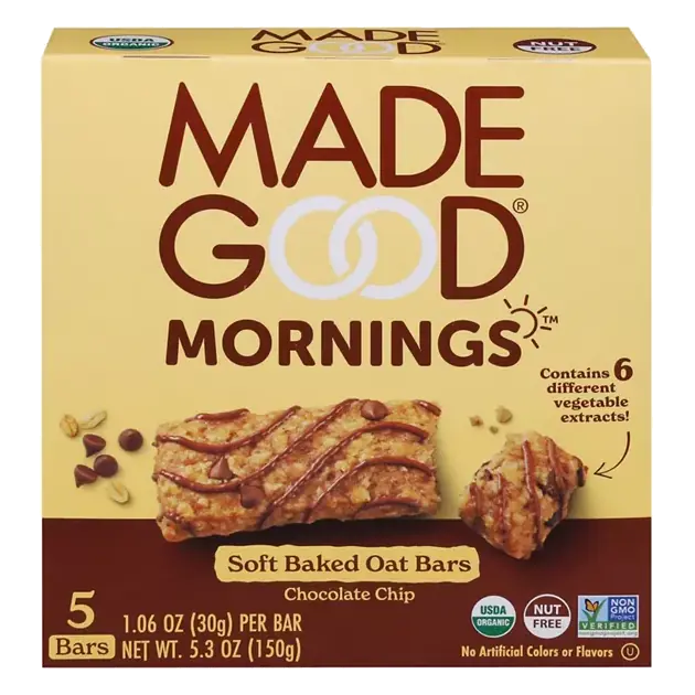 Mornings Oat Bars, Soft Baked, Chocolate Chip