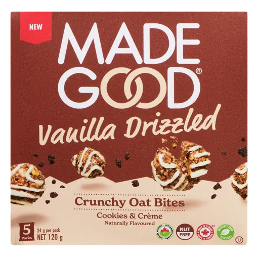 Vanilla Drizzled Cookies And Cream 5 Pack Crunchy Oat Bites 120 g