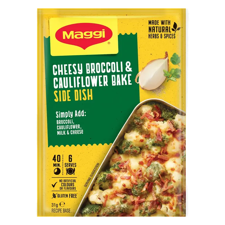 Side Dishes Recipe Base Cheesy Broccoli + Cauliflower