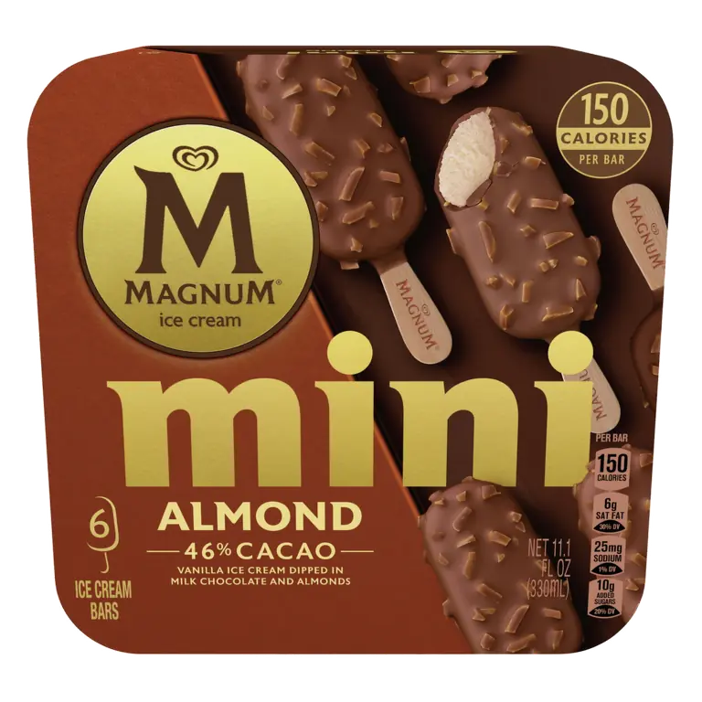 Almond Vanilla Ice Cream Dipped in Milk Chocolate and Almonds Mini Ice Cream Bars