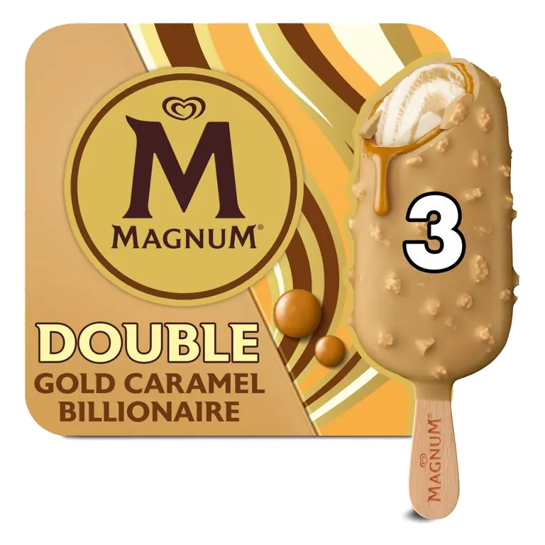 Double Gold Caramel Billionaire Ice Cream Sticks 3 x 85ml