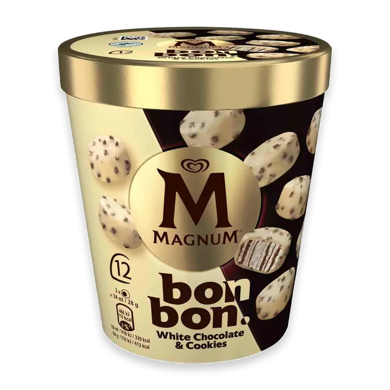 Glass Bonbon White chocolate & cookies 12-pack