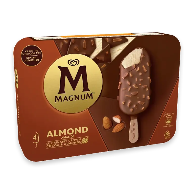 Glass Magnum almond 4-p