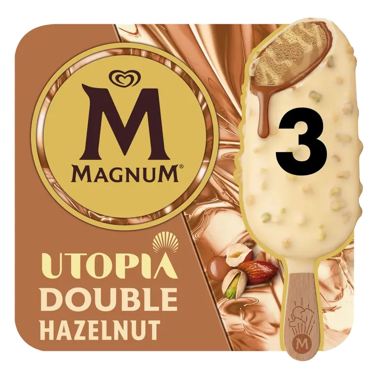Utopia Double Hazelnut Ice Cream Sticks 3 x 85ml