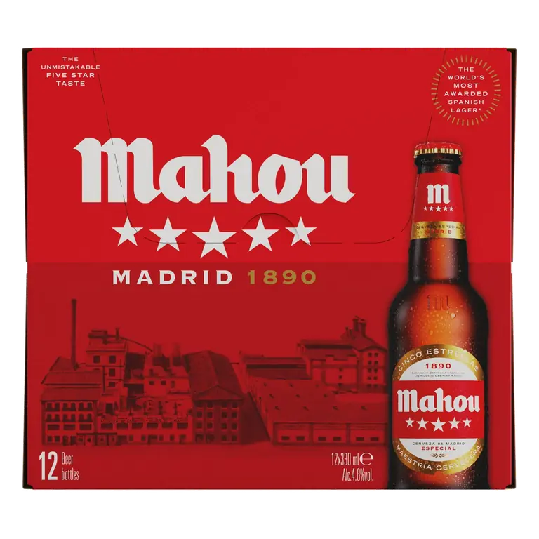 12 x 330ml Lager Beer Bottles