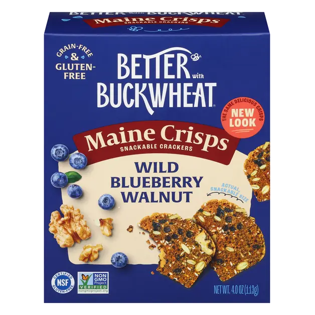 Gluten Free Wild Blueberry Walnut Buckwheat Crackers