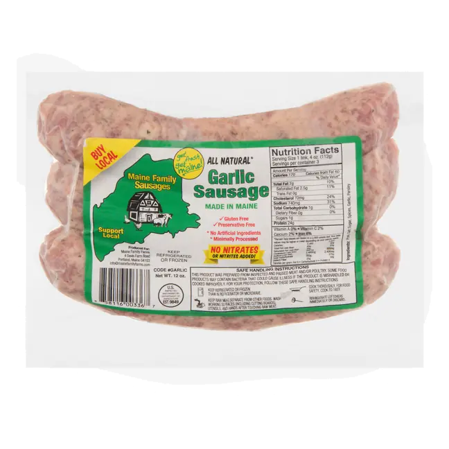 All Natural Garlic Sausage - 3 ct