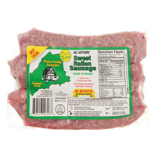 All Natural Sweet Italian Sausage - 3 ct