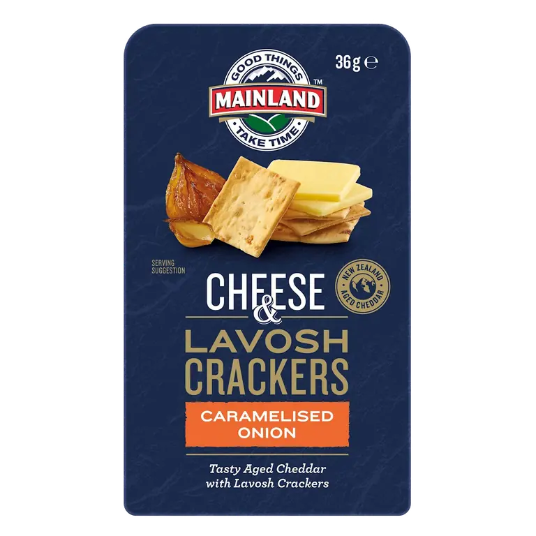 Cheese & Lavosh Crackers Caramelised Onion