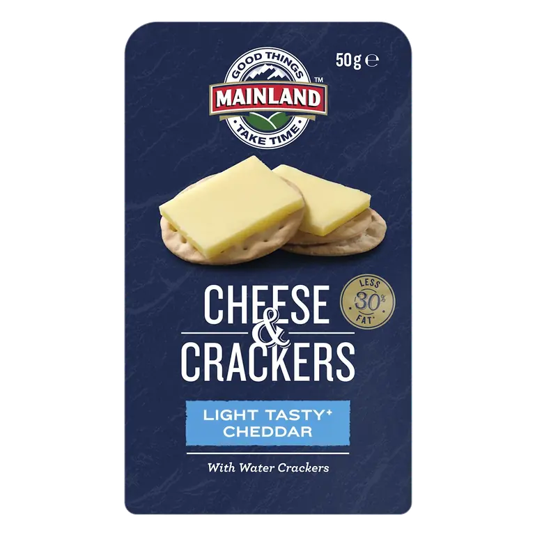 Light Tasty Cheddar Cheese with Water Crackers