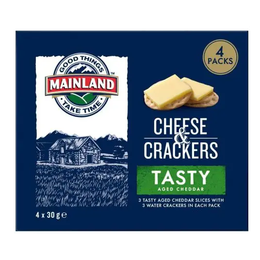 On The Go Tasty Cheese & Crackers 4 Pack