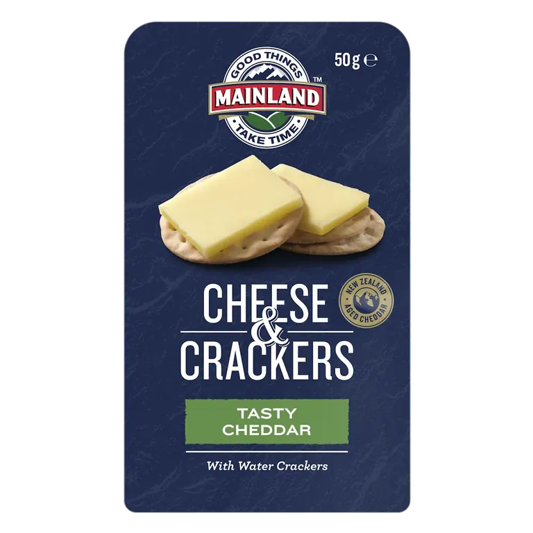 Tasty Cheddar Cheese with Water Crackers