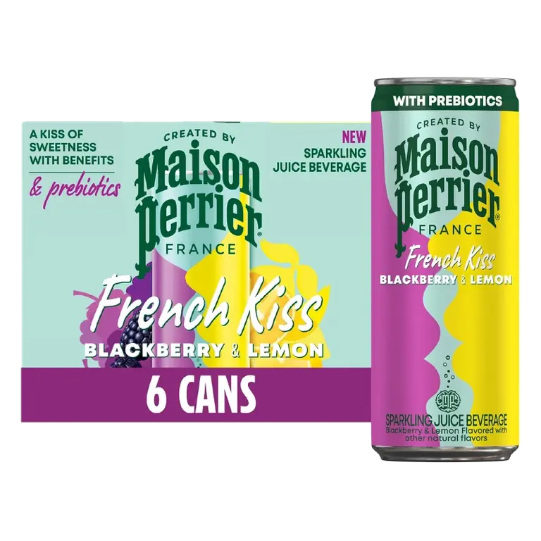 Maison Perrier French Kiss Blackberry and Lemon Flavored Sparkling Water with Real Fruit Juice, 6pk/11.15 fl oz