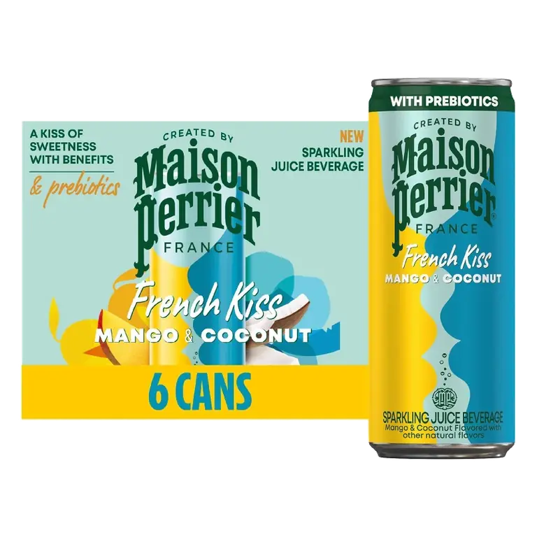 Maison Perrier French Kiss Mango and Coconut Flavored Sparkling Water with Real Fruit Juice, 6pk/11.15 fl oz
