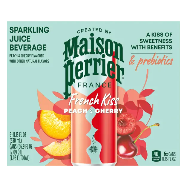 French Kiss Peach & Cherry Sparkling Juice Beverage - 6 pk