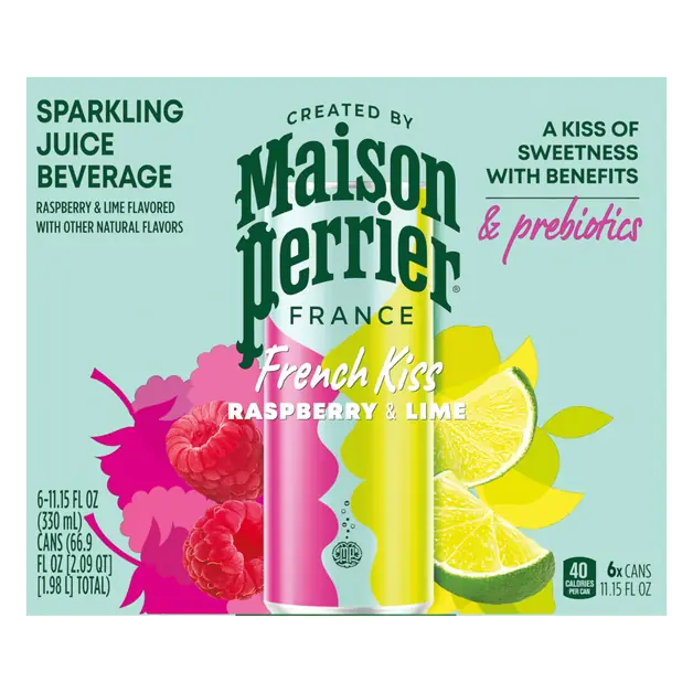 French Kiss Raspberry & Lime Sparkling Juice Beverage 6 pk