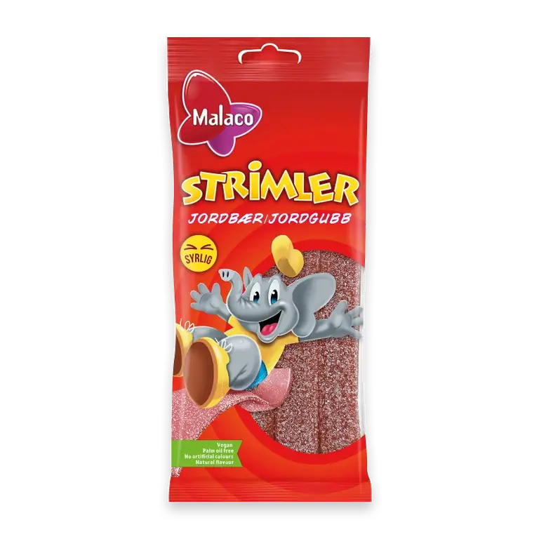 Godispåse Strimler Jordgubb 80g