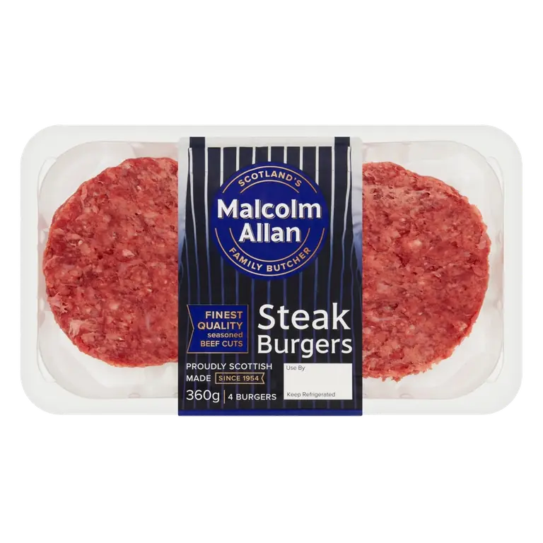 4 Steak Burgers 360g