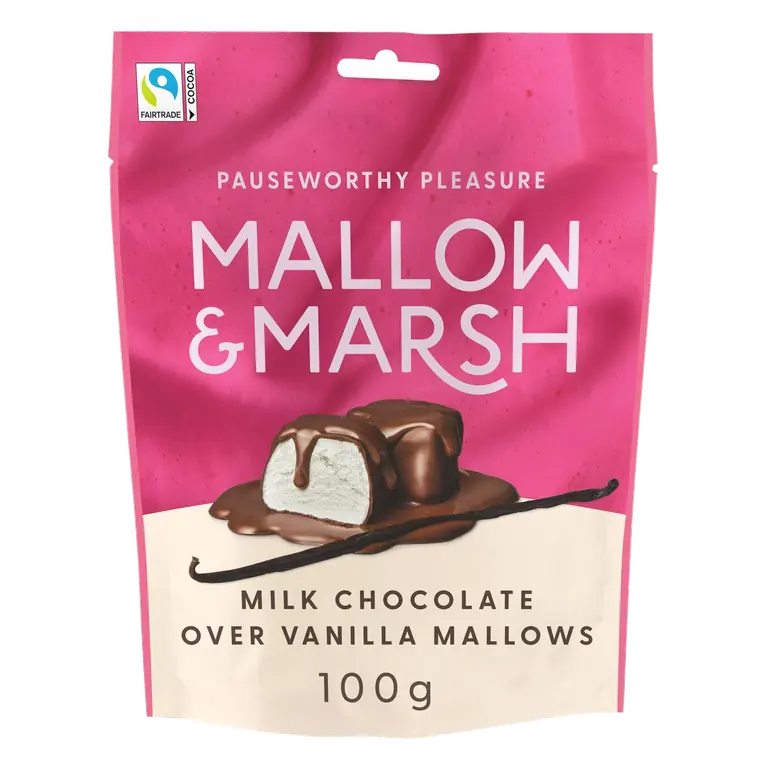 Vanilla Marshmallows Coated in Milk Chocolate 100g